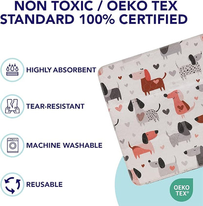 PUPIBOO Washable Pee Pads for Dogs & Cats - Super Absorbent Reusable Puppy Training