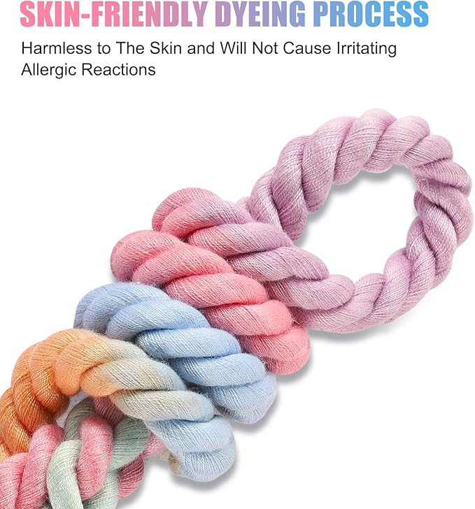 Dog Leash 6 FT Handmade Braided Cotton Rope Leashes for Small Medium and Large Dogs, New Golden Heavy Duty Metal Clasp, Colorful Macaron