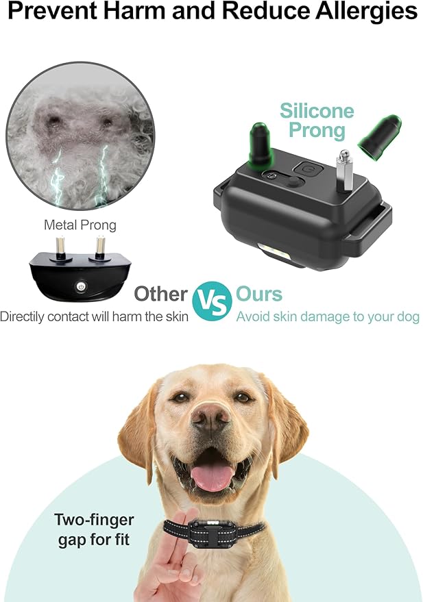 Dog Shock Collar 3 Pack - Dog Training Collar with Remote IP65 Waterproof E Collar for Dogs Training with Shock Vibrate Beep and Light Modes for Small Medium Large Dogs