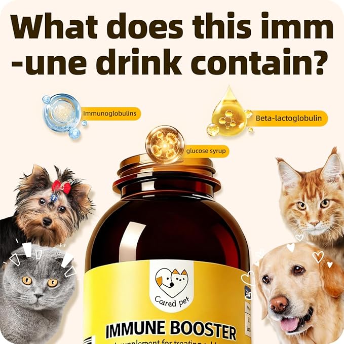 Immune Booster Liquid for Boosting Immunity, Aiding in Infection Defense, Accelerating Wound Healing, Reducing Allergy Symptoms, Enhancing Appetite and Energy for Cats and Dogs (1 Bottle)