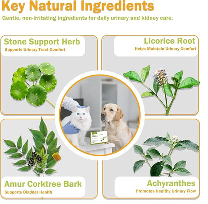 Stone Breaker for Dogs & Cats – Crystal Flush Urinary Tract Supplement, Bladder Stone & Kidney Support for Dogs and Cats