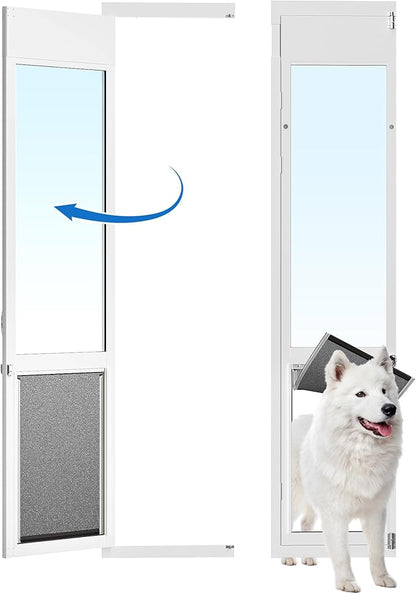 XLarge Dog Door for Sliding Glass Door,Openable Pet Door for Sliding Glass Doors，All-Metal Framed & Panel & Lock,Adjustable 75 7/8" to 81" Slider Height -Extra Large