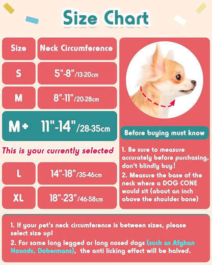 Inflatable Dog Pillow Cone Collar After Surgery, Donut Soft Neck Cone for Beagle French Bulldog Medium Plus Dogs, etc, Recovery E Collar to Stop Pink Donut