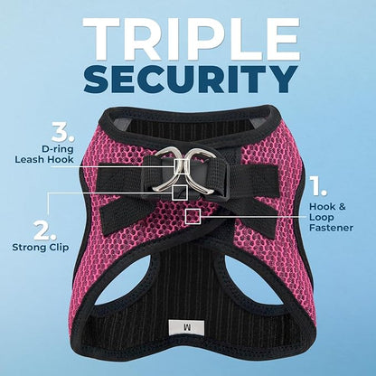 Voyager Step-in Air Dog Harness - All Weather Mesh Step in Vest Harness for Small and Medium Dogs by Best Pet Supplies - Harness (Fuchsia 2-Tone), X-Large
