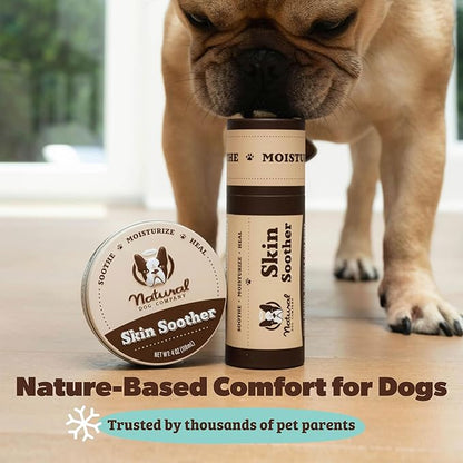 Natural Dog Company Skin Soother Bundle, Includes 2oz Tin + 0.15oz Stick, All Natural Healing Balm for Dogs, Relieves Dry, Itchy Skin, Treats Skin Irritations, Wounds, Hot Spots, Dermatitis