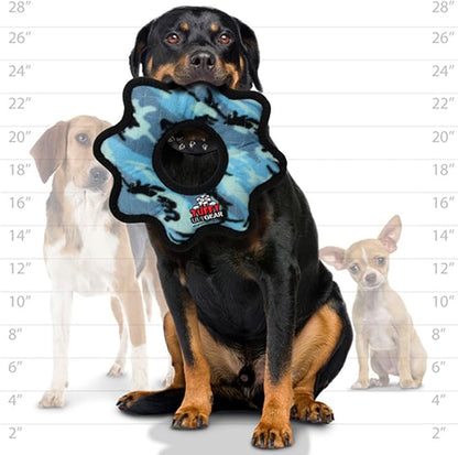 TUFFY- World's Tuffest Soft Dog Toy- Ultimate Gear Ring Camo Blue-Squeakers - Multiple Layers. Made Durable, Strong & Tough.Interactive Play (Tug,Toss & Fetch).Machine Washable & Floats