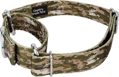 Country Brook Petz - Desert Viper Camo Martingale Dog Collar and Leash - Camouflage Collection Featuring Rugged Designs (1 Inch, Large)