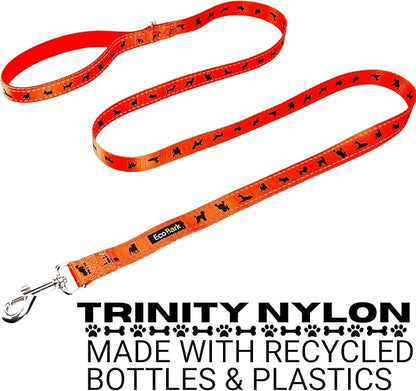 EcoBark Dog Leash - Soft & Reflective Dog Leashes with Padded Handle - Safe, Strong, & Durable for Small, Medium or Large Dogs (Orange Dog Leash)
