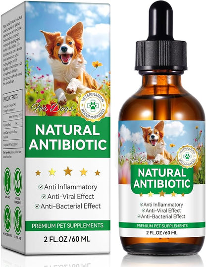 Antibiotics for Dogs, Natural Antibiotics for Dogs, Dog Multivitamin for Pets, Dog Antibiotics Helps Support a Healthy Immune System, 2 Fl Oz ﻿ ﻿ ﻿ ﻿