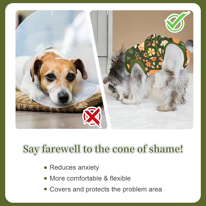 Recovery Suit for Dogs After Surgery,Female Male Dog Onesie for Spay Neuter,Substitute E-Collar & Cone,Anti-Licking Breathable Onesie for Small Medium Large Dogs