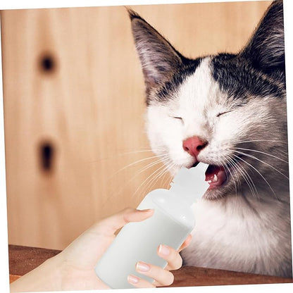 4pcs Silicone Pet Nursing Bottles for Kitten Formula Milk Replacer Easy Clean Reusable Cat Bottle Caps