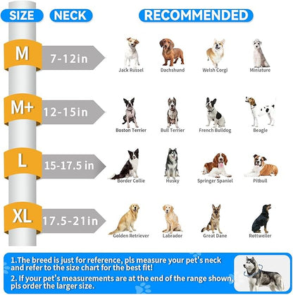 2-in-1 Soft Inflatable Dog Cone Collar Alternative with Enhanced Anti-Licking Guard Shield, Dog Collar After Surgery, Adjustable Recovery Cones for Large Medium Small Dogs and Cats(Blue, L)