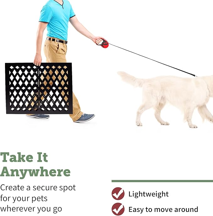 Free Standing Pet Gate | Pet Gate for Small Dogs | Free Standing Dog Gate for Stairs | Freestanding Dog Gates for Doorways | Freestanding Pet Gates | Width 23.5-47 inch | Height 18.75 inch (Diamond)