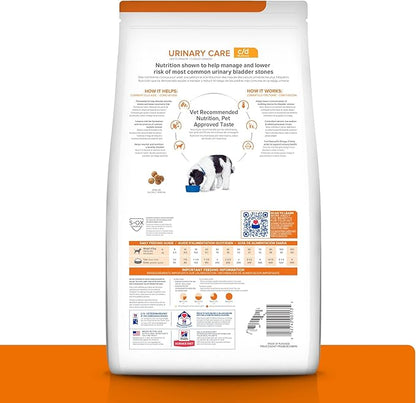 Hill's Prescription Diet c/d Multicare Urinary Care Dry Dog Food, Chicken, 17.6 lb. Bag