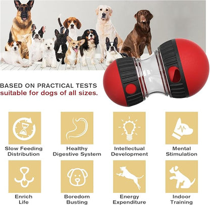 BSISUERM Dog Food Puzzle Toy Adjustable Treat Dispensing Food Dispenser Slow Feeder Bowls Puppy Enrichment Toy Ball Dog Interactive Chase Training Toys for Small Medium Large Dogs