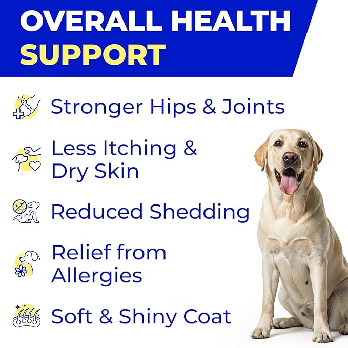 PAWFECTCHEW Fish Oil for Dogs - Natural Omega-3 - Skin & Coat Support - Liquid Food Supplement for Pets - Natural EPA + DHA Fatty Acids for Joints, Immune & Heart Health 16 fl oz