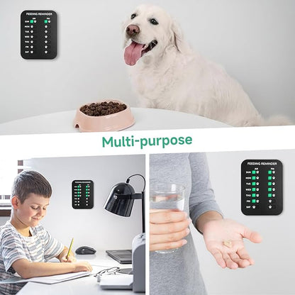YAUYIK Dog Feeding Reminder, Magnetic Reminder Sticker, AM/PM Daily Indication Chart Feed Your Pets, Fridge Magnets and Double Sided Tape, Helps You to Track Pet Feeding & Medication (B)