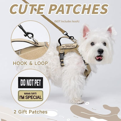 Tactical Dog Harness for Small Dog - Reflective Puppy Pet Vest No Pull Military Service Dog Vest with Vertical Handle XS Dog Harness for Outdoor Training
