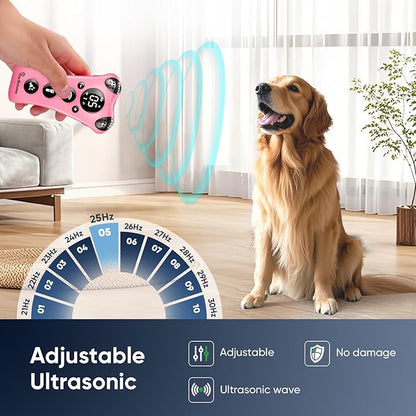 PawBehave Ultrasonic Dog Bark Deterrent Device –10-Level Adjustable Anti Barking Trainer with Flashlight, Strobe, E-Clicker(18 Whistle Sounds)–No Shock, Collar-Free Dog Behavior Correction Devices