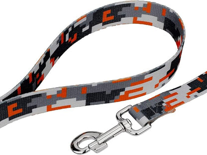 Country Brook Petz - Orange Digital Camo Martingale Dog Collar and Leash Limited Edition - Camouflage Collection Featuring Rugged Designs (1/2 Inch, 2XS)