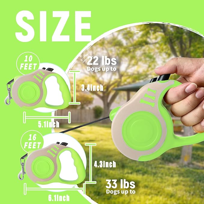 Retractable Dog Leash Automatic Telescopic Tractor Dog Tape, Pet Tape 10/16 FT Durable and Convenient, with Non-Slip Handle, Suitable for Small and Medium-Sized Dogs