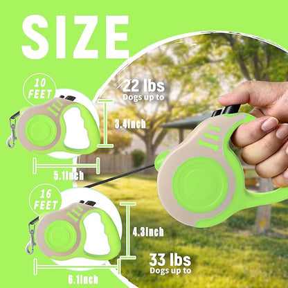 Retractable Dog Leash Automatic Telescopic Tractor Dog Tape, Pet Tape 10/16 FT Durable and Convenient, with Non-Slip Handle, Suitable for Small and Medium-Sized Dogs