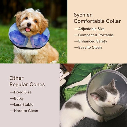Inflatable Dog Collar, Potective Recovery E Collar for Dogs and Cats, Soft Pet Cone Collar for Small Medium Large Dogs and Cats