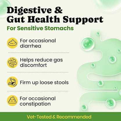 Probiotics for Dogs - Digestive & Gut Health for Sensitive Stomachs ，Dog Probiotics Powder for Skin & Coat, Breath and Immunity with 11 Strains, 4 Prebiotics, 5 Enzymes, Pumpkin, 60 Packets, Chicken