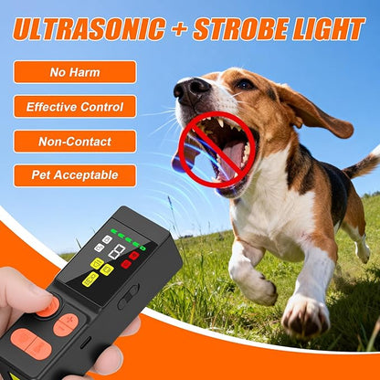 Dog Bark Deterrent Devices 2026 New Updated 4X Ultrasonic Anti Barking Device with 10 Modes & LED Light, 45ft Range Rechargeable Handheld Trainer for Dogs Humane Bark Control