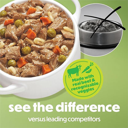 Purina Beneful Wet Dog Food Freshly Prepared Meals Beef Stew with Peas, Carrots, Rice, and Barley - (Pack of 8) 10 oz. Tubs