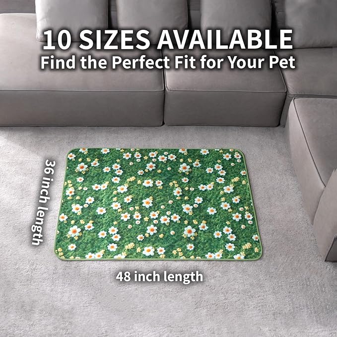 Washable Pee Pads for Dogs, Reusable Puppy Potty Training Pads, Ultra-Absorbent Thick Waterproof Leak-Proof Non-Slip Pads & Mat for Crate, Playpen, Floor, Whelping & Housebreaking , 2 Pack 36"x48"