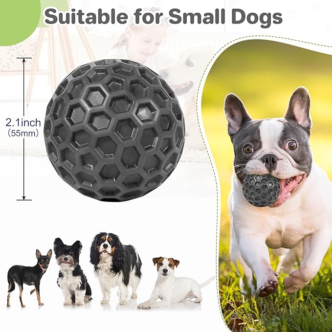 Indestructible Squeaky Dog Balls Puppy Toys, Interactive Dog Toys for Small Dogs, Puppy Chew Toys for Teething and Relax, Dogs Chew Toy Balls Small Toys for Small Breed