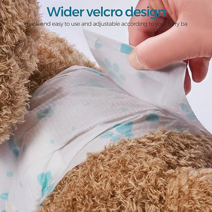 Bestle Male Dog Wrap, Disposable Dog Diapers, 40 Count, XS (Waist 10.6”-16.6”), Wetness Indicator, Ultra Protection, Leak Proof, Super Absorbent, Soft