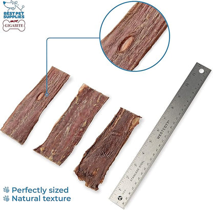 GigaBite Beef Esophagus Dog Treats - Natural Gullet Sticks for Dogs, High Protein Single Ingredient Dog Chews, Rawhide Free Dental Dog Treats for All Dog Breeds - Strips (6 Inch), Pack of 22