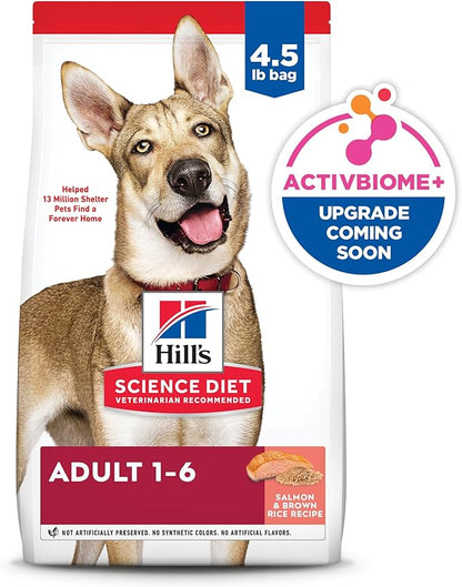 Hill's Science Diet Adult 1-6 Dry Dog Food, Salmon & Brown Rice, 4.5 lb. Bag
