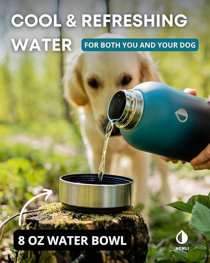 32 oz. Portable Dog Water Bottle and Bowl for Walking, Hiking and Travel