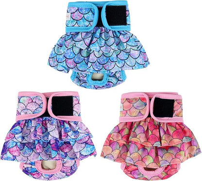 Langsprit Female Dog Diapers (3 Pack), Highly Absorbent, Reusable