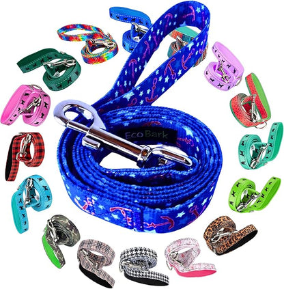 EcoBark Dog Leash - Soft & Reflective Comfort Leashes with Padded Handle - Safe, Strong, & Durable for Small, Medium or Large Dogs (Nautical)