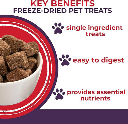 Momentum Carnivore Nutrition Freeze-Dried Beef Heart Dog Treats & Cat Treats – Single-Ingredient, High-Protein, Grain-Free – Made in USA – 3 oz Bag