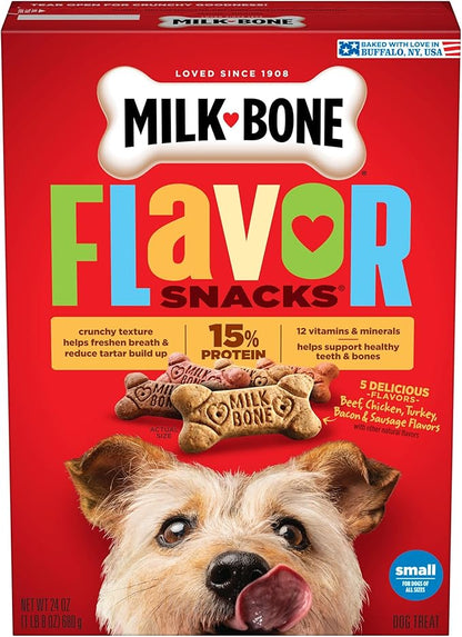Milk-Bone Flavor Snacks Dog Treats, Small Biscuits, 24 Ounce