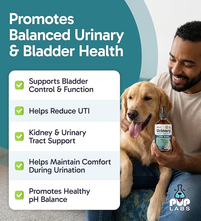 K9 UTI+ All-Natural Urinary Tract for Dogs, UTI, Bladder, Kidney and Incontinence Support, Dog UTI Treatment with Cranberry and D-Mannose, Easy-to-Use Drops for All Ages and Breeds, 2 fl oz