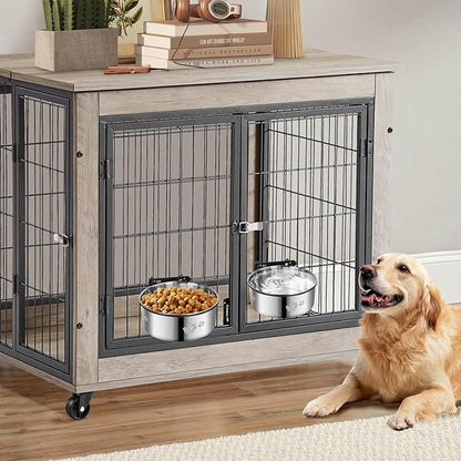 2 Pack Dog Crate Bowl, Metal Dog Water Food Bowl No Spill,Hanging Dogs Bowls for Kennel,Dogs Crate Water Feeder,Stainless Steel Kennel Bowls Mountable for Cats Bunny Ferret Bird