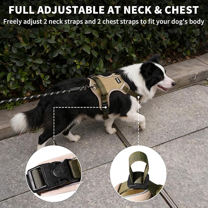 Tactical Dog Harness for Medium Dogs,No Pull Military Dog Vest with Handle,Reflective Heavy Duty Pet Harness for Walking Hiking Training M