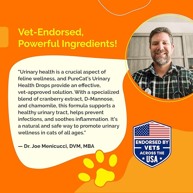 Urinary Tract Infection Care for Cat & Dog | Calming Urinary Tract & Kidney Support for Pets | Bladder Infection Treatment | UTI Drops | Veterinarian Recommended