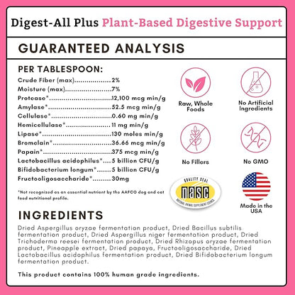 Wholistic Pet Organics Daily Cat & Dog Probiotics for Digestive Health, Anti Diarrhea & Gut Support - Probiotics for Dogs with Digestive Enzymes & Prebiotic Fiber - Cat Probiotic - 8 Oz - 227 Scoops
