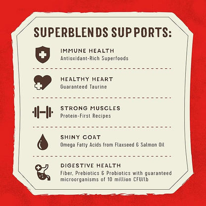 Stella & Chewy's SuperBlends Raw Blend Wholesome Grains Grass-Fed Beef, Beef Liver & Lamb Recipe with Superfoods, 21 lb. Bag