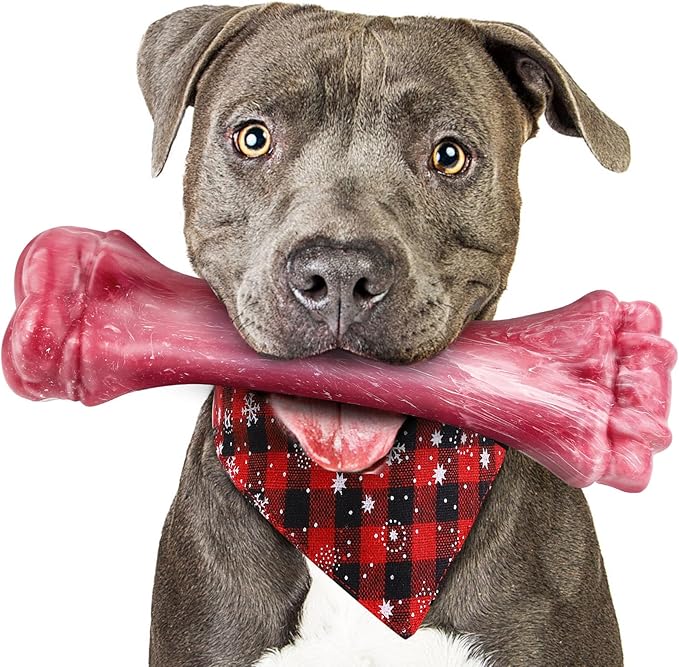 Dog Toys for Aggressive Chewers, Indestructible Dog Bones for Aggressive Chewers, Tough Dog Chew Toy for Heavy Duty Dogs, Big Dog Teething Toys with Durable Nylon for Large/Medium Breed Puppies