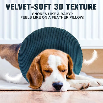 BINGPET Inflatable Dog Cone Collar Alternative After Surgery,Soft Recovery Cone for Dogs to Stop Licking,Dogs Blow up Protective Neck Donut ECollars Adjustable for Large Medium Small Pet, Navy Blue,XL