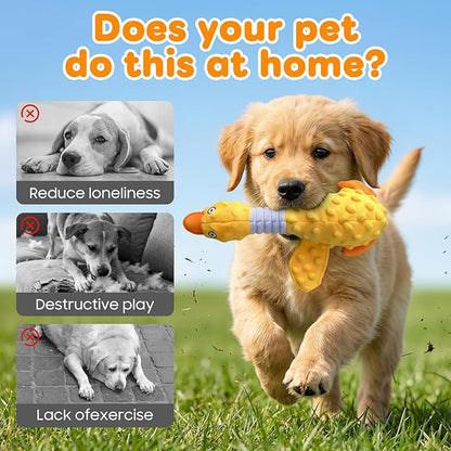 2026 New Duck Dog Toys Calming Toy for Dogs,Dog Toys for Aggressive Chewers, Indestructible Toy with Built-in Squeaker for Boredom Relief, Yellow Duck Dog Plush for Dogs