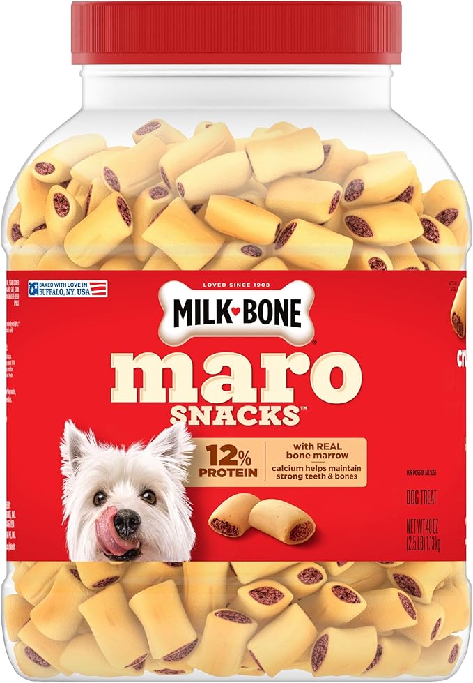 Milk-Bone MaroSnacks Small Dog Treats with Real Bone Marrow, 40 Oz. Canister